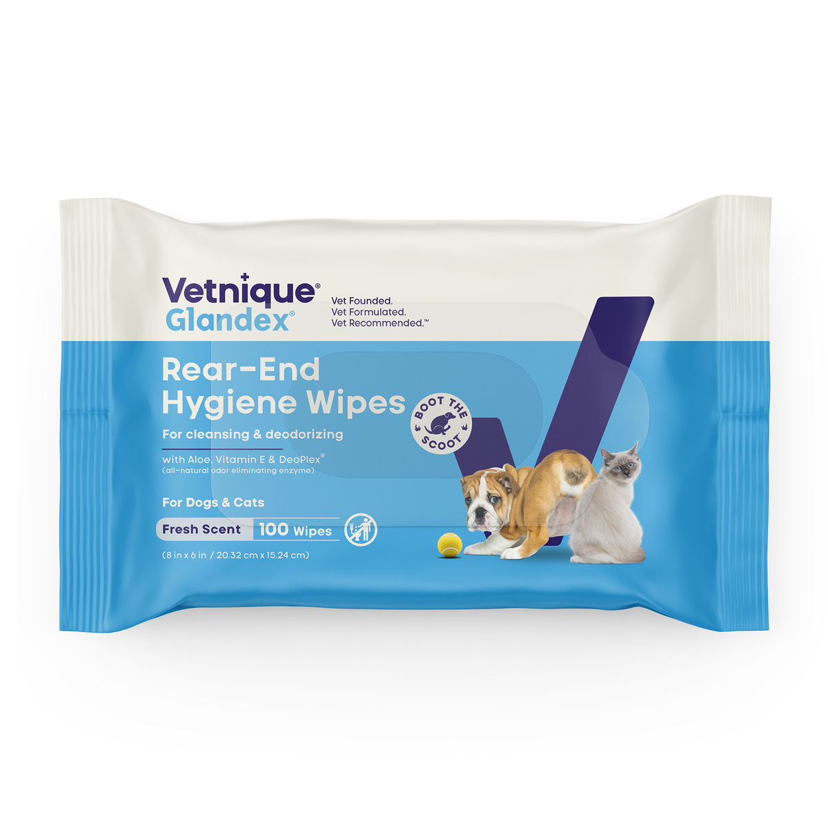 Glandex® Rear-End Hygiene Wipes for Dogs & Cats