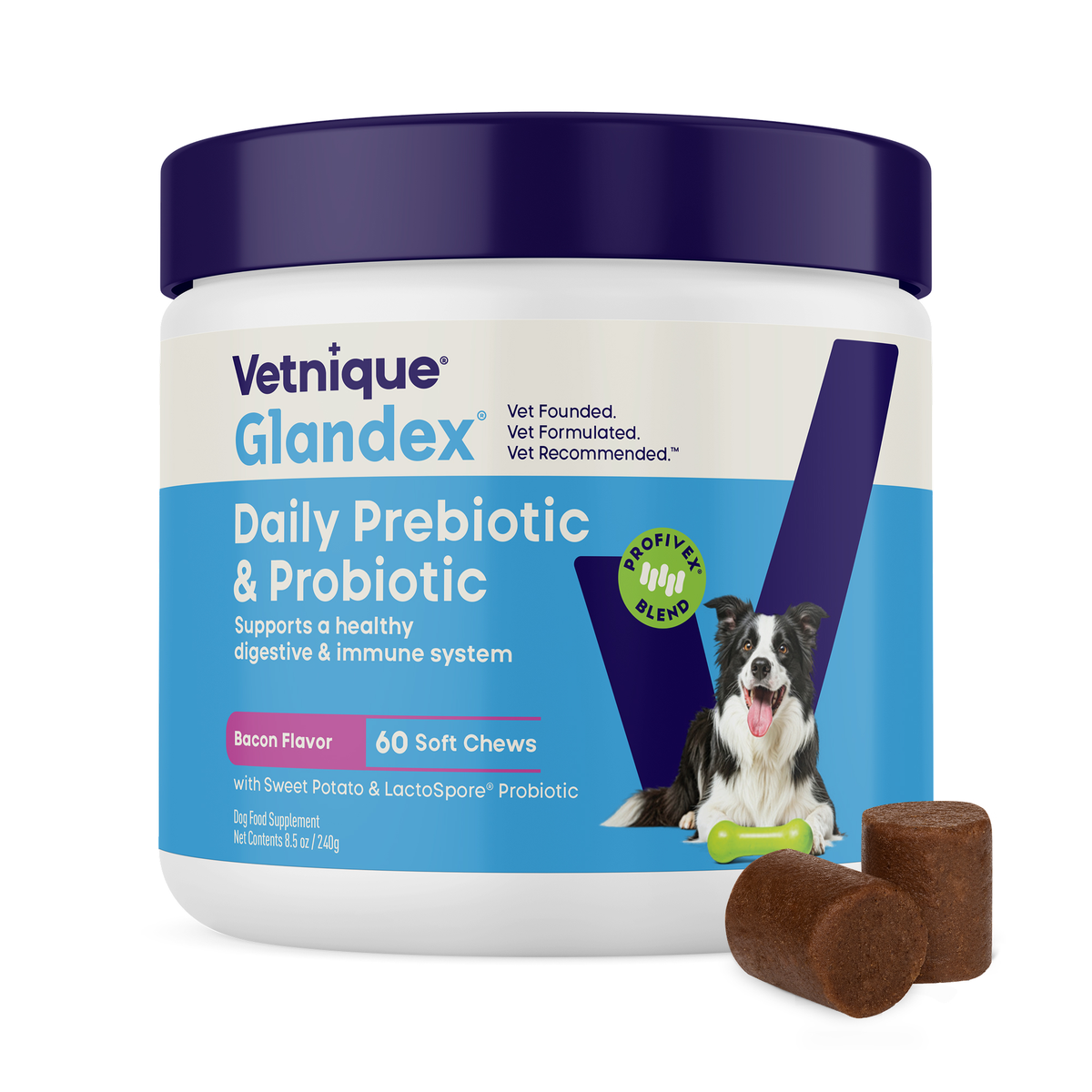 Glandex® Daily Prebiotic & Probiotic Soft Chews & Powder