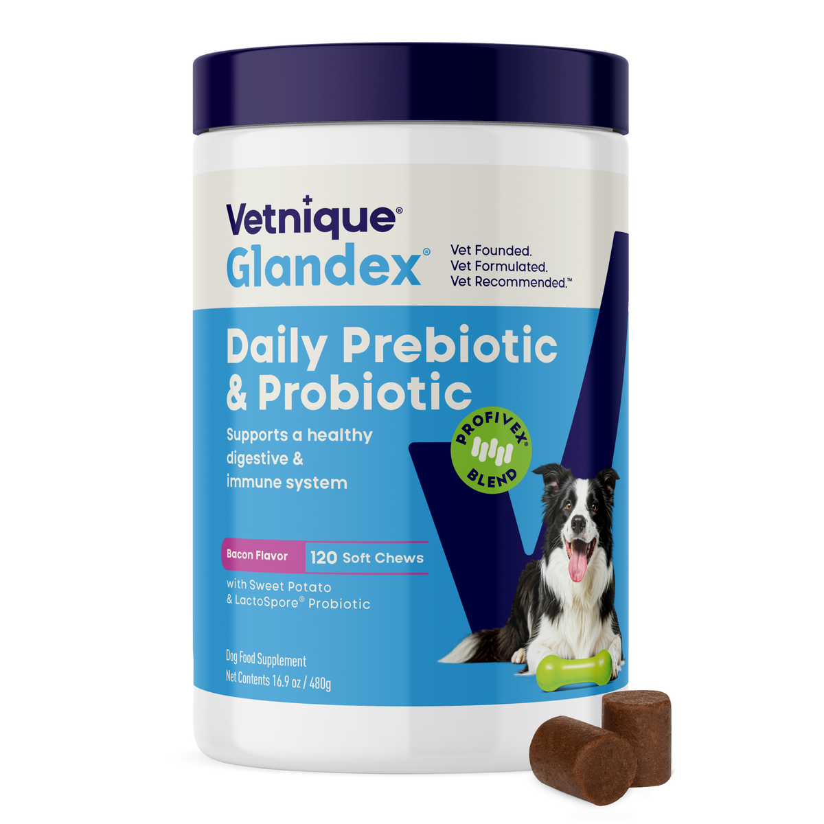 Glandex® Daily Prebiotic Probiotic Soft Chews Powder Vetnique