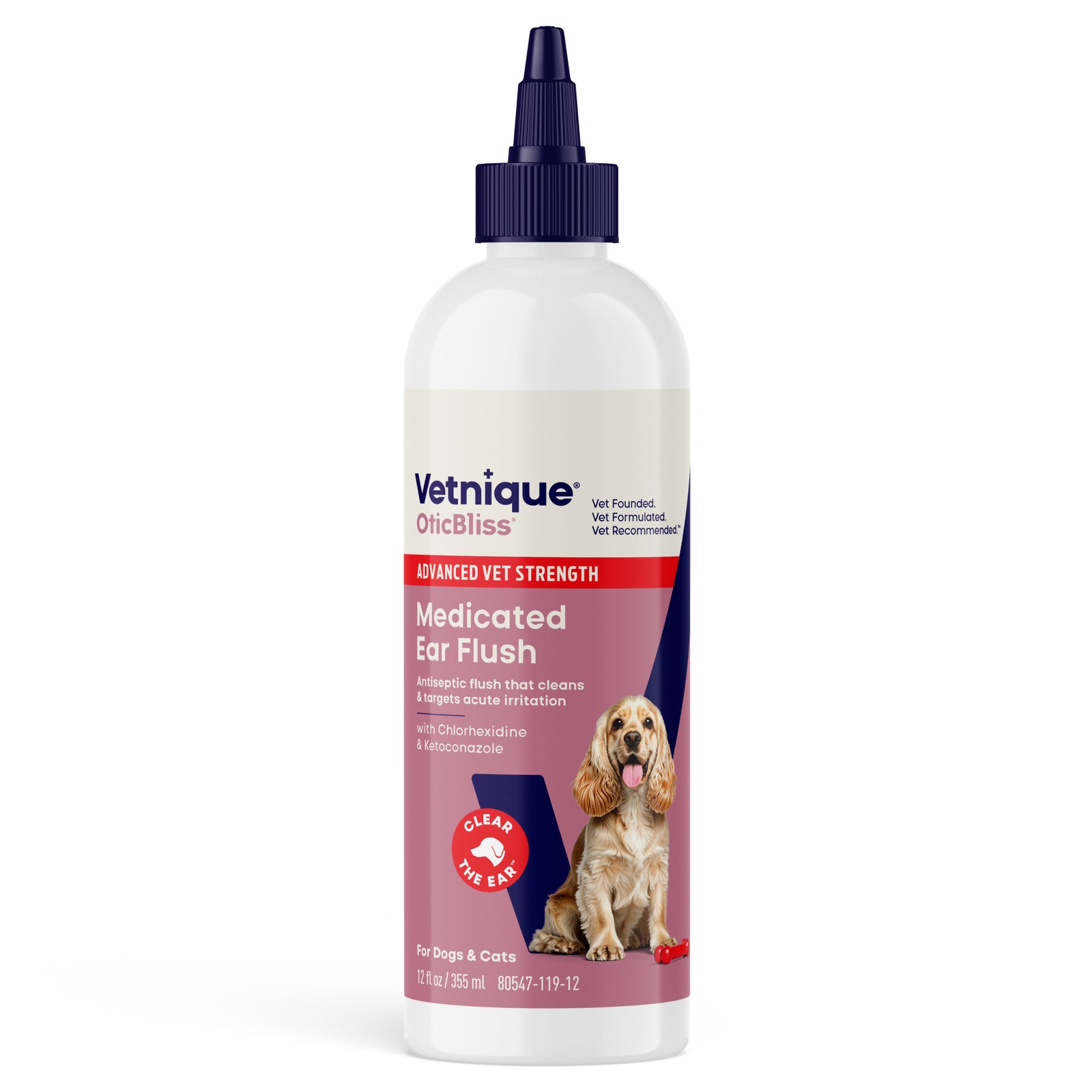 Vetnique OticBliss Medicated Ear Flush bottle for dogs and cats