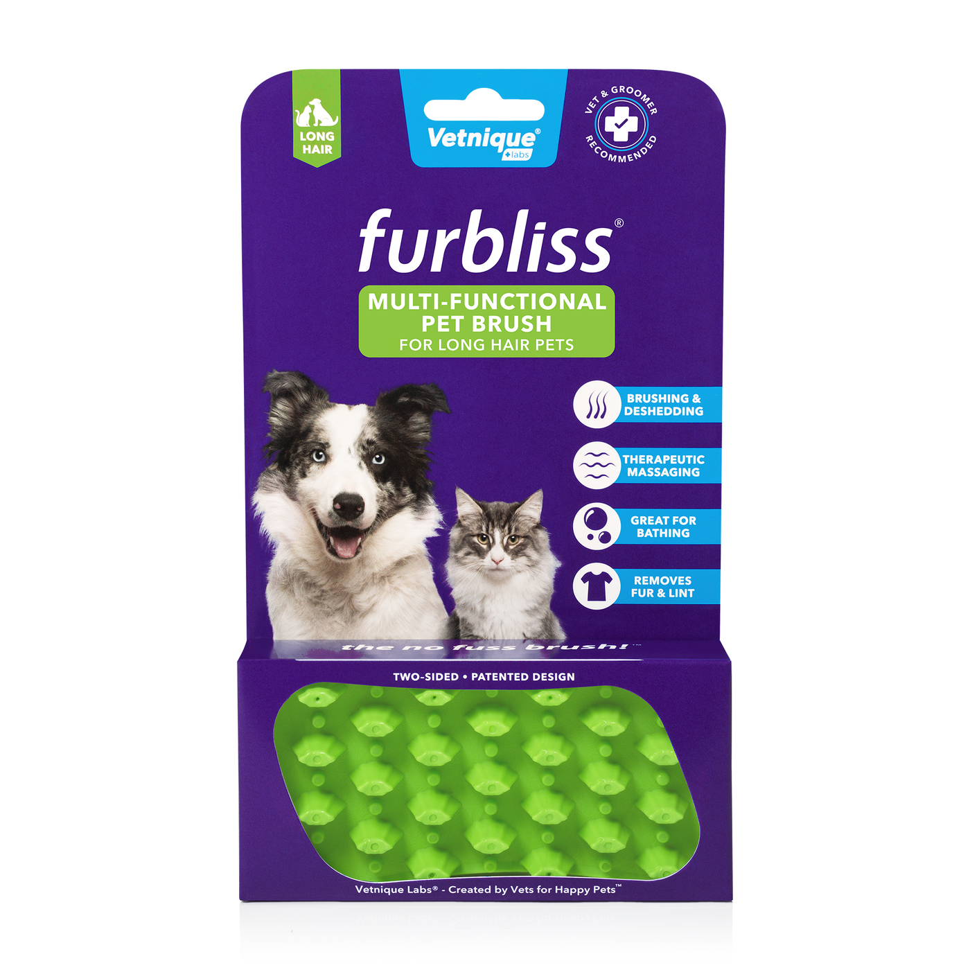 Furbliss® - Green Brush for Pets with Long Hair-