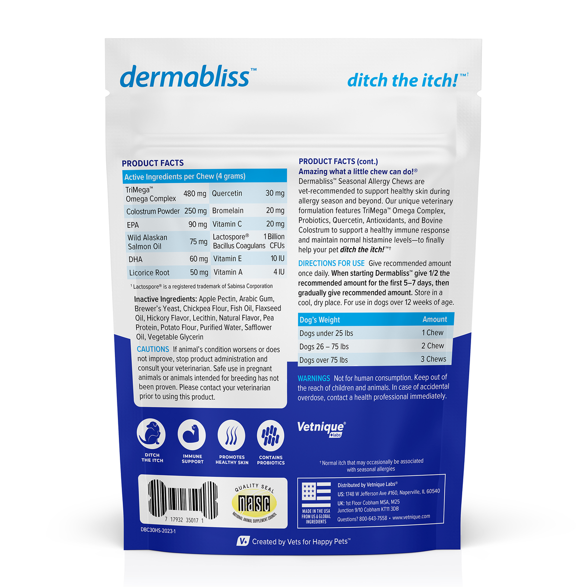 Dermabliss™ Seasonal Allergy & Immune Soft Chews for Dogs - VetPass Free Sample