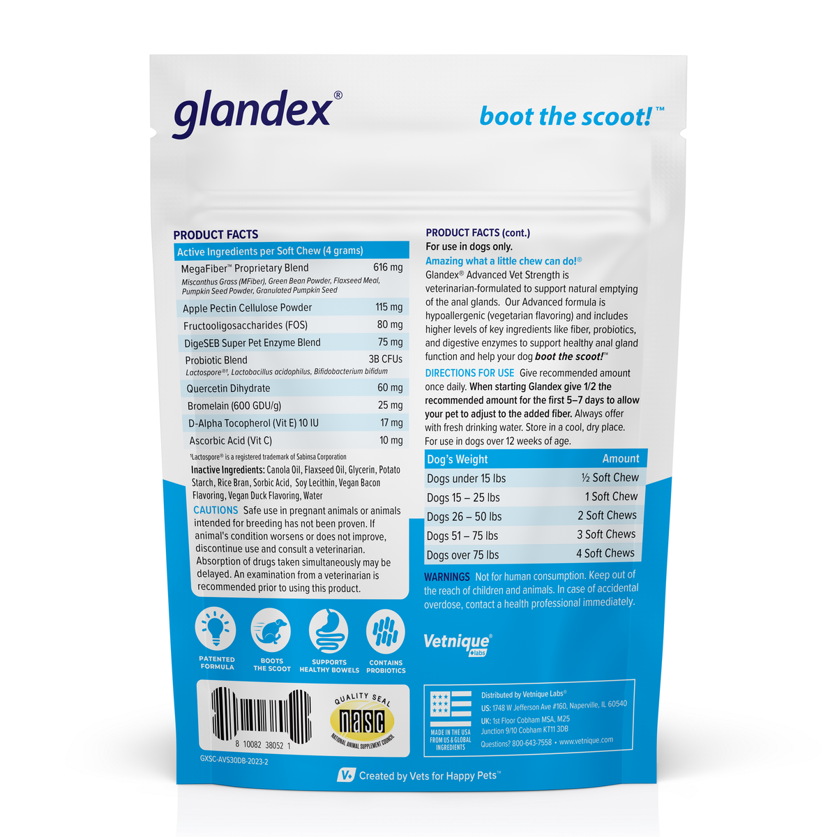 Ingredients in Glandex Advanced Vet Strength