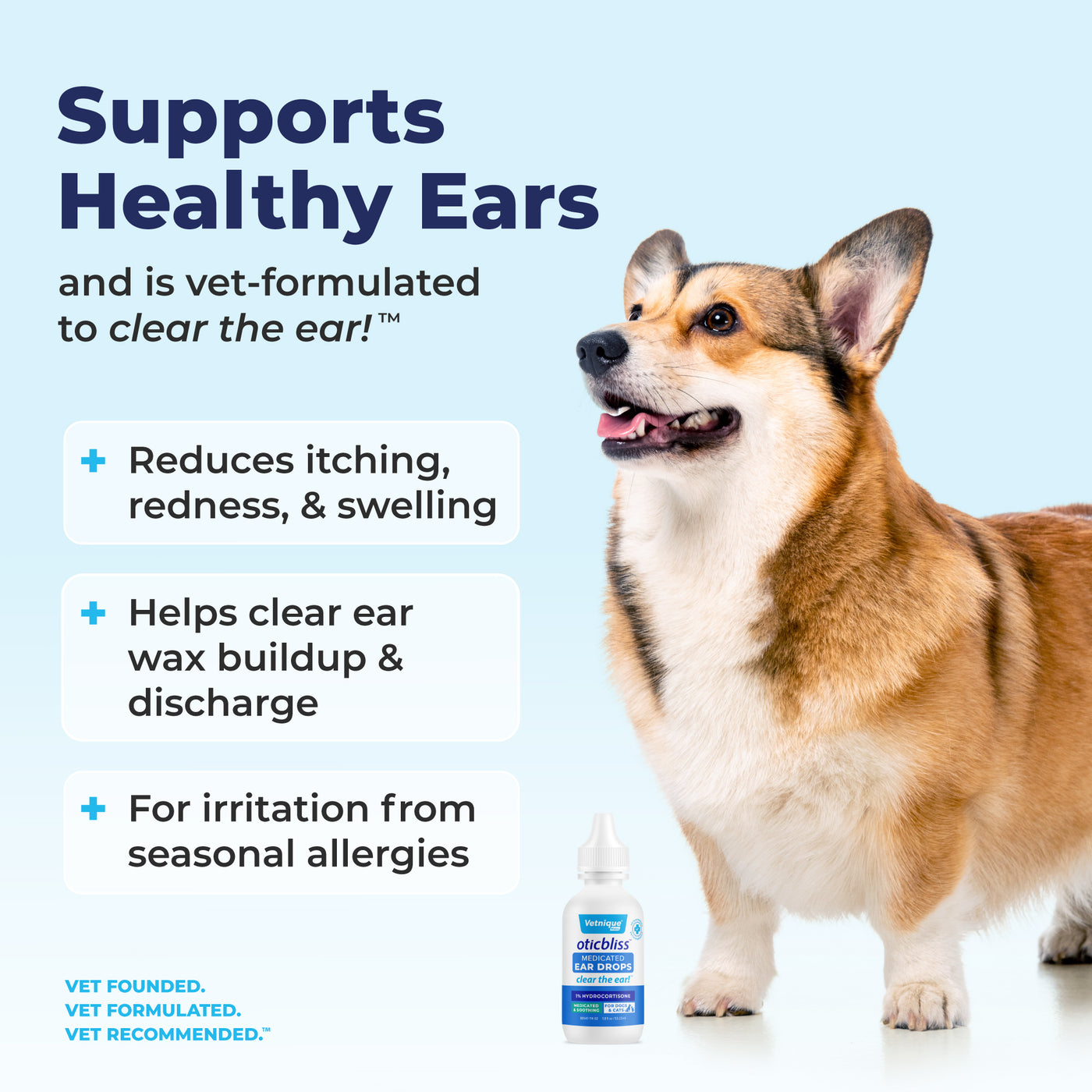 Oticbliss™ Medicated Ear Drops for Dogs and Cats