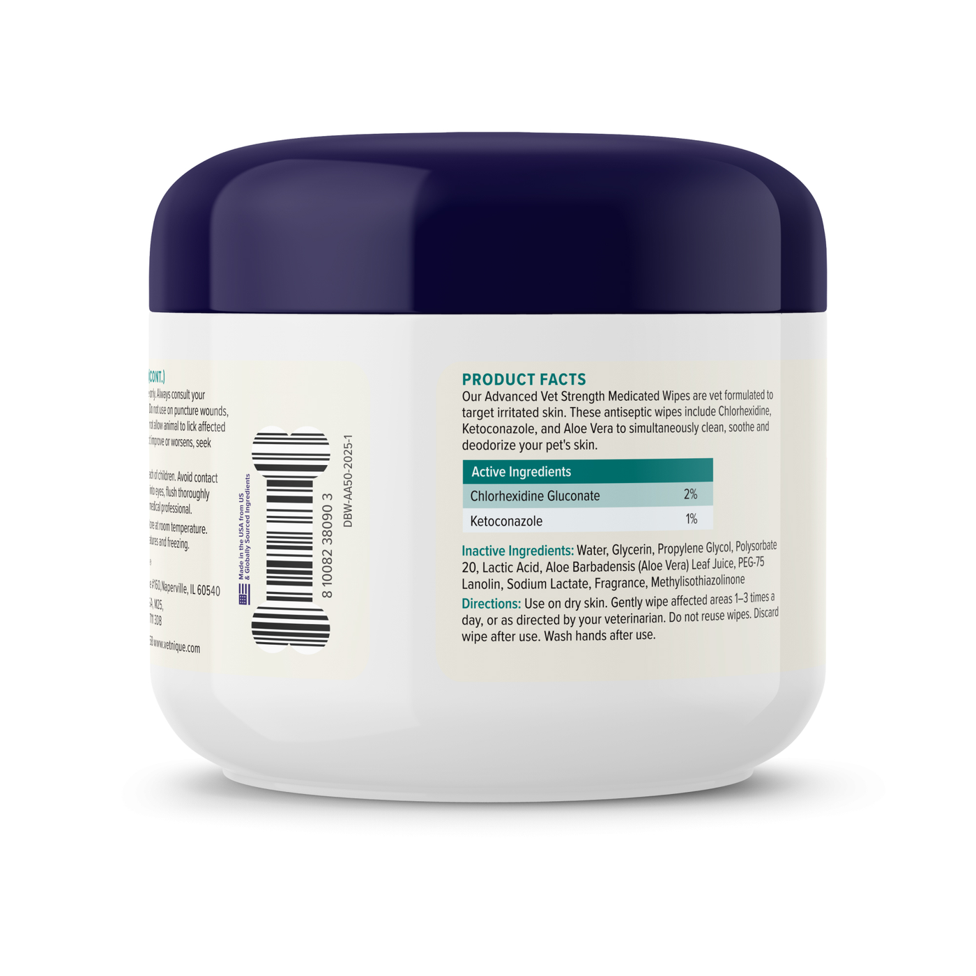 Dermabliss™ Anti-Bacterial & Anti-Fungal Chlorhexidine Wipes - 50 ct