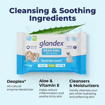 Glandex® Anal Gland Wipes for Dogs & Cats