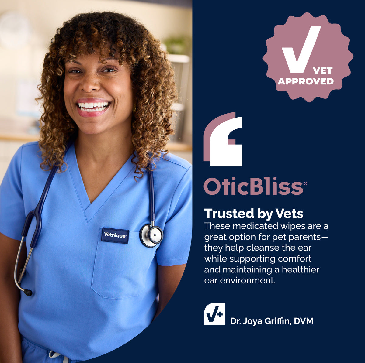 OticBliss™ Advanced Vet Strength Medicated Ear Wipes