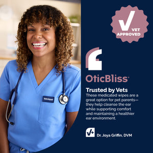 OticBliss™ Advanced Vet Strength Medicated Ear Wipes