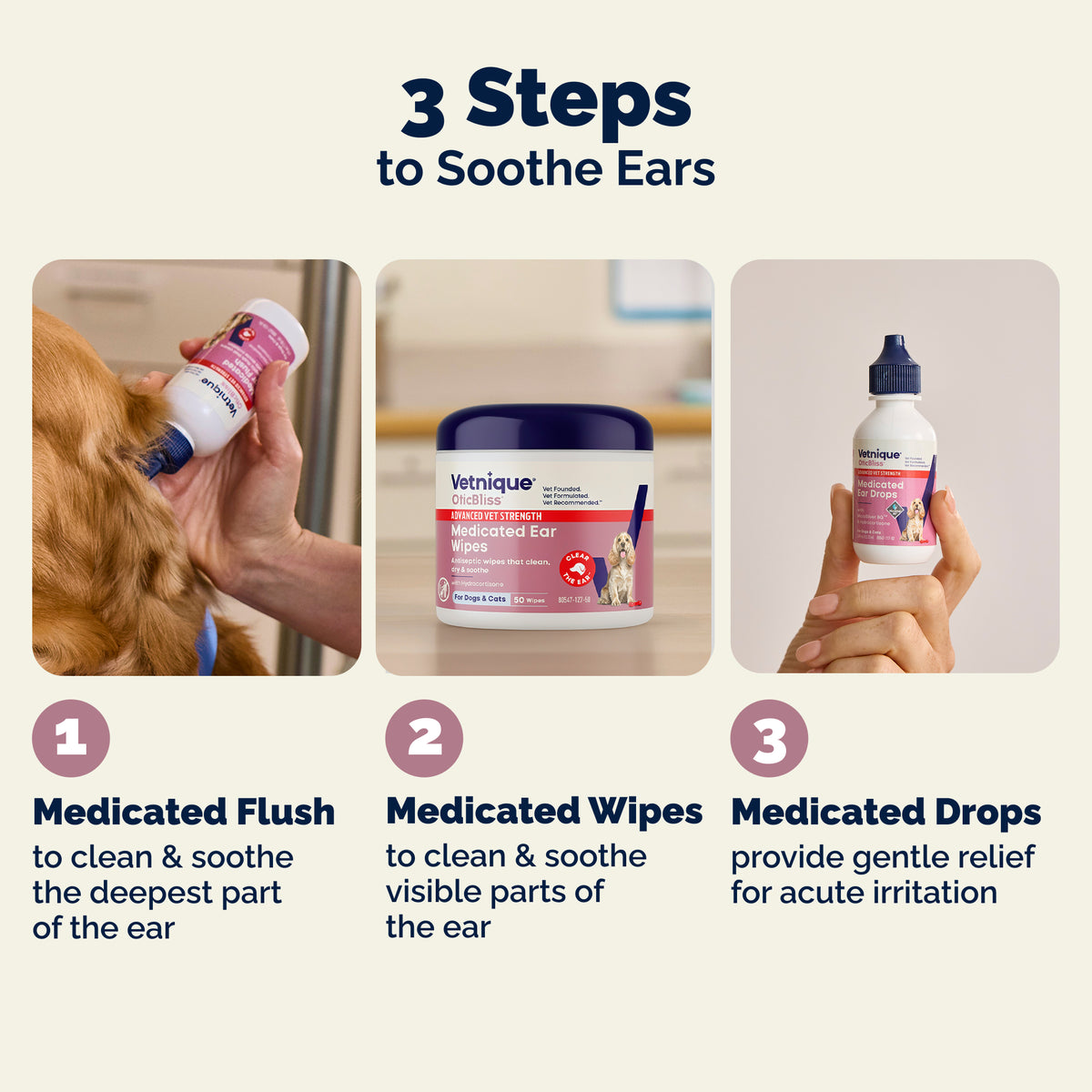 OticBliss™ Advanced Vet Strength Medicated Ear Wipes
