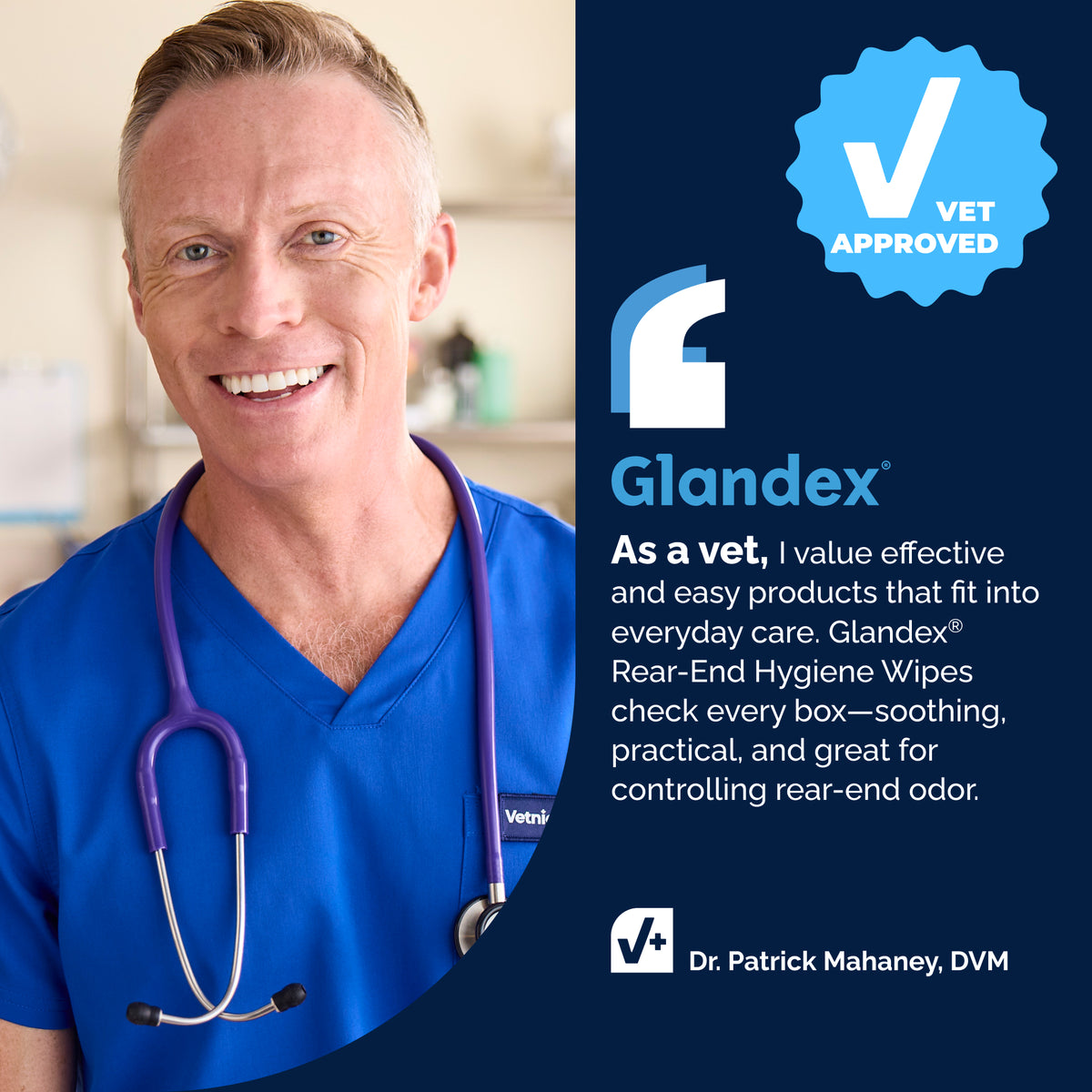 Glandex® Rear-End Hygiene Wipes for Dogs & Cats