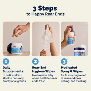 Glandex® Rear-End Hygiene Wipes for Dogs & Cats