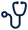 Navy blue stethoscope icon on a white background