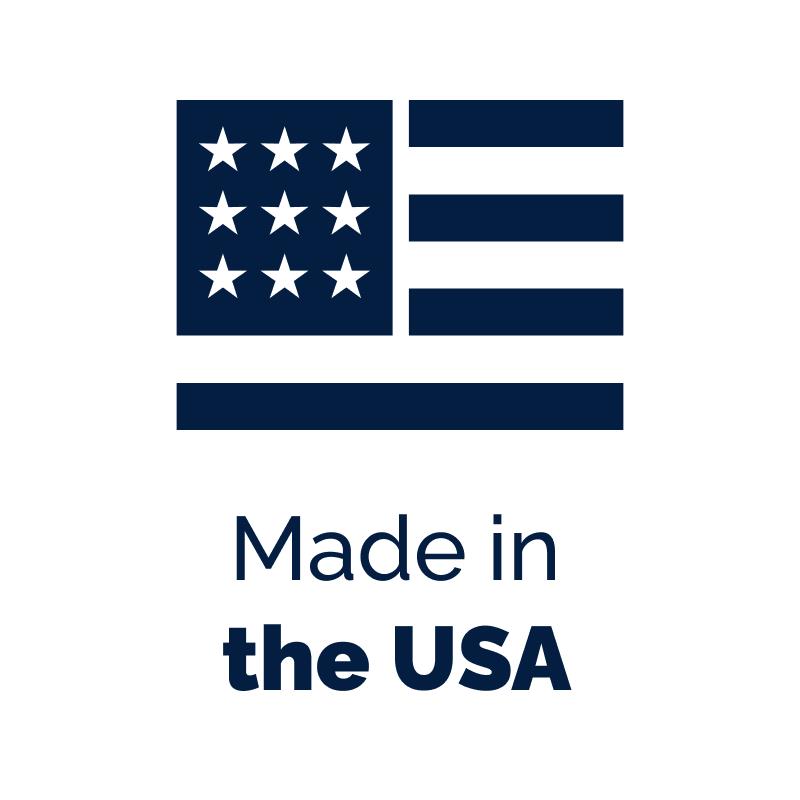 Logo with American flag and 'Made in the USA' text on a white background