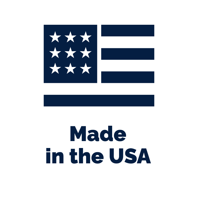 American flag icon with 'Made in the USA' text on a white background