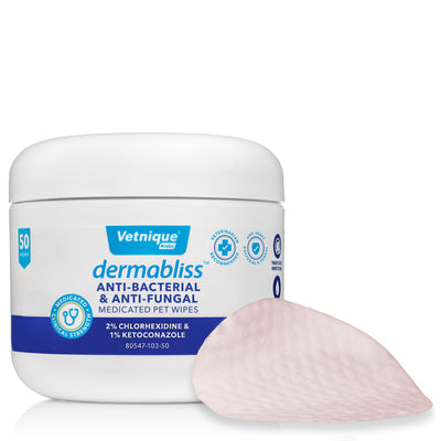 Dermabliss Anti-Bacterial and Anti Fungal Medicated Pet Wipes